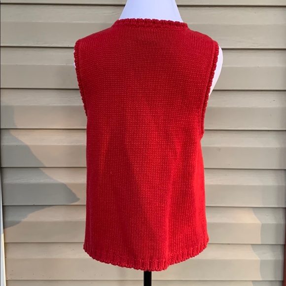 Villager women’s red knit Christmas vest - Picture 4 of 5
